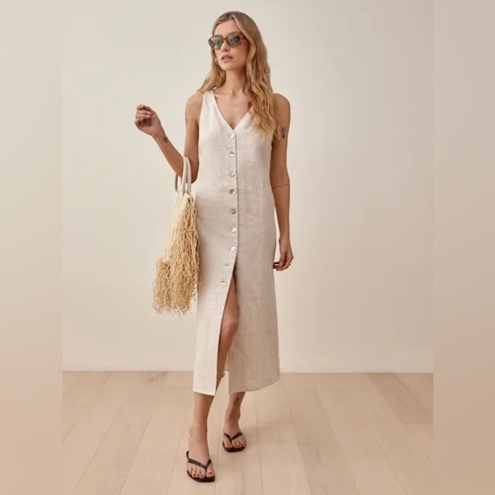 Reformation Cliff Linen Dress, size XS